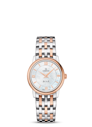 Omega De Ville Prestige Quartz 27.4 Stainless Steel / Red Gold / MOP / Bracelet